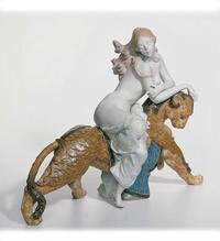 Item #01011902 - BACCHANTE WITH FELINE Lladro