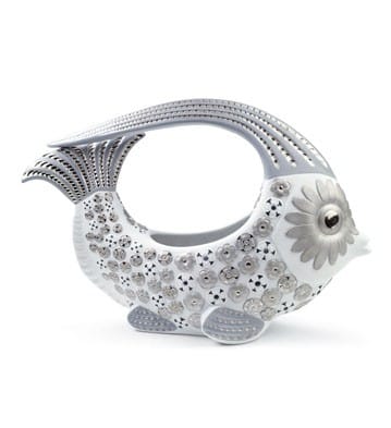FISH CENTERPIECE LARGE (White & Silver)
