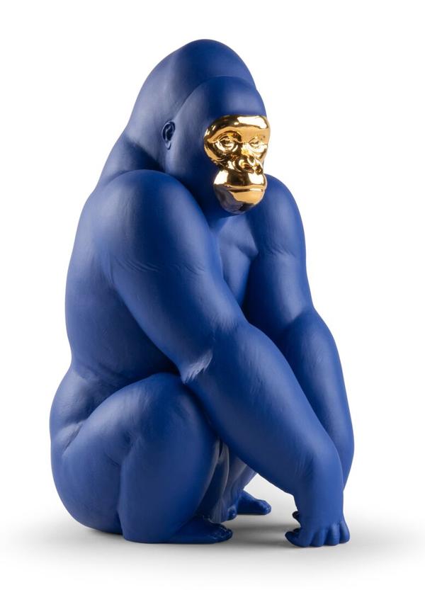 GORILLA FIGURINE (BLUE / GOLD)