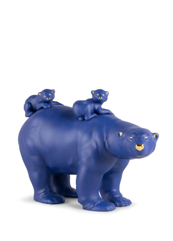 Mummy Bear and Babies (Blue-Gold) Lladró