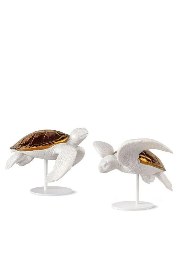 Sea Turtles Couple (White-Copper) Lladró