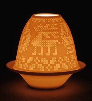 Lithophane Votive Light - Cross Stich